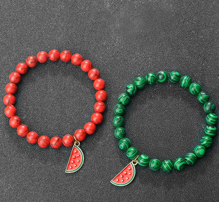 BRACELET À BILLES MELON D'EAU