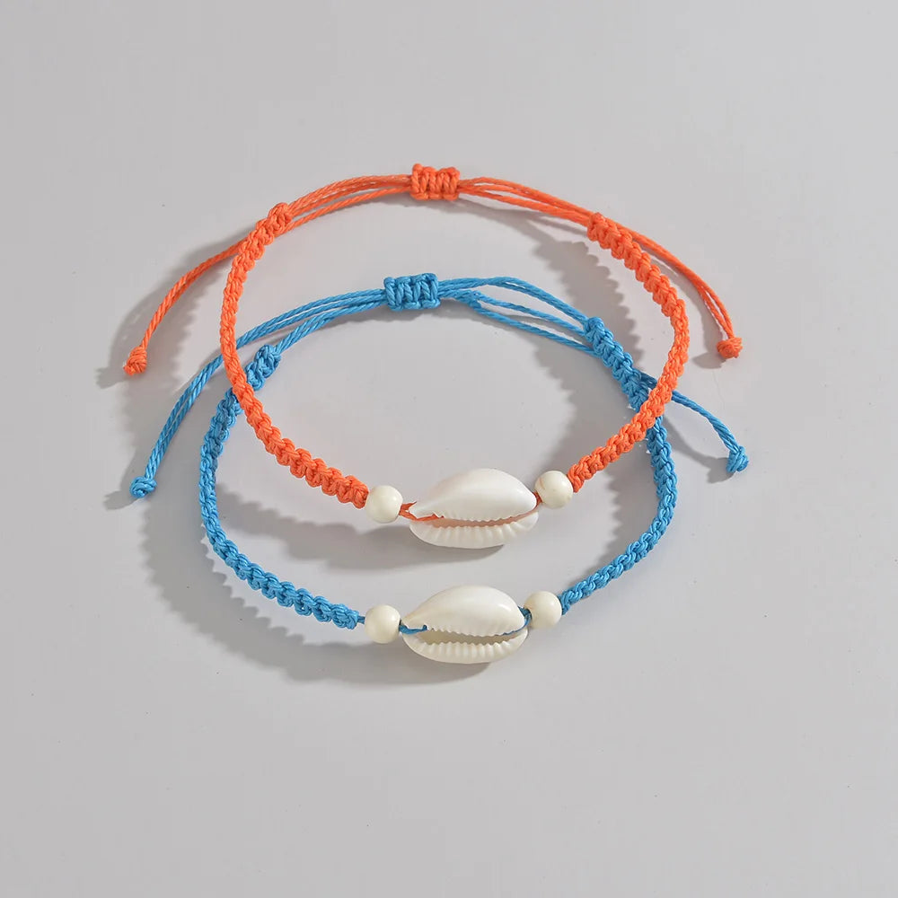 ENSEMBLE BRACELETS CORDAGE COQUILLAGE