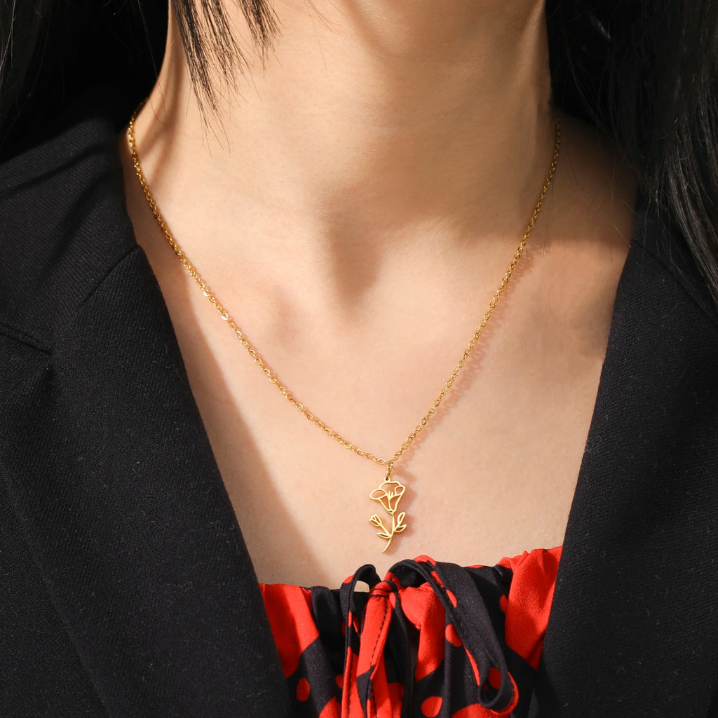 COLLIER FLEUR DÉLICATE - MOIS D'ANNIVERSAIRE