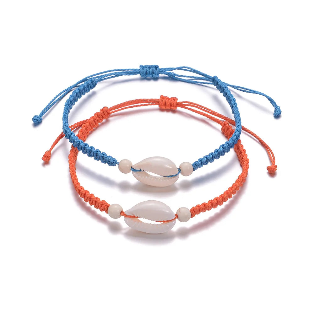 ENSEMBLE BRACELETS CORDAGE COQUILLAGE